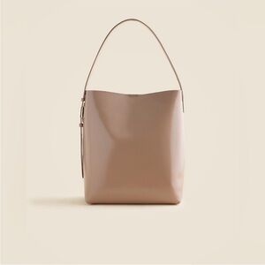 NEW J. Crew Edie Bucket Bag Italian Leather Natural work bag office CB969 $